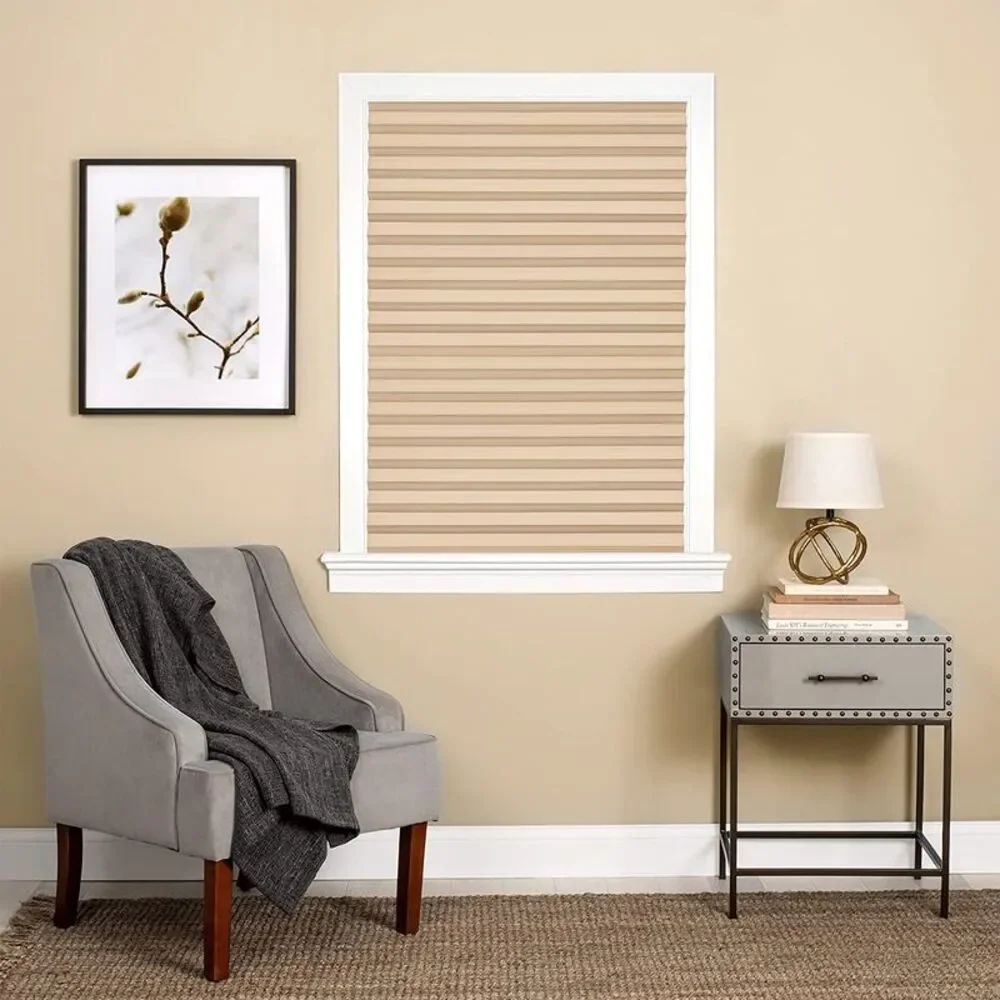 Achim Home Furnishing: Window Shades Room Darkening Vinyl Cordless Latte Pleated
